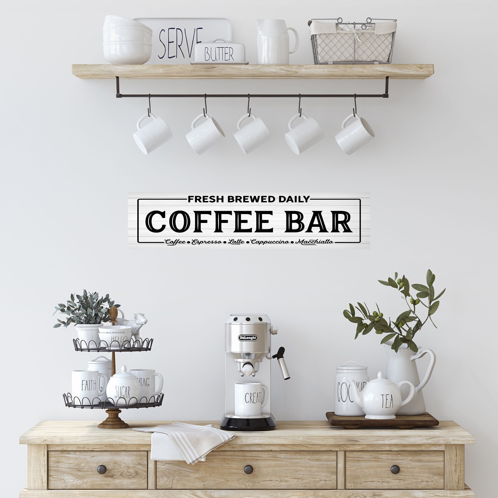 24 Inch Fresh Brewed Coffee Bar Printed Handmade Wood Sign Etsy