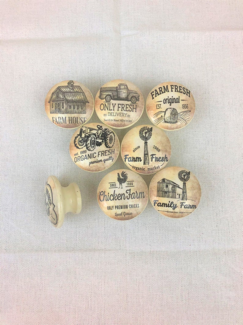 Set of 8 Vintage Farmhouse Knobs Etsy