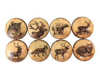 Cabinet and Drawer Knobs, Set of 8 Vintage Woodland Animals Cabinet Knobs, Kitchen Cabinet Knobs, Drawer Knobs and Pulls