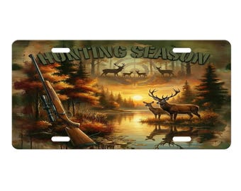 Deer Hunting Season Aluminum License Plate Vanity Plate