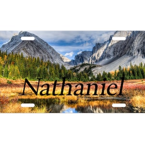 Personalized Mountain View Aluminum Front License Plate