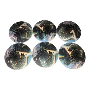 Set of 6 Natural Waves Print Cabinet Knobs