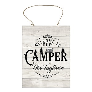 Personalized Welcome to Our Camper Printed Handmade Wood Sign