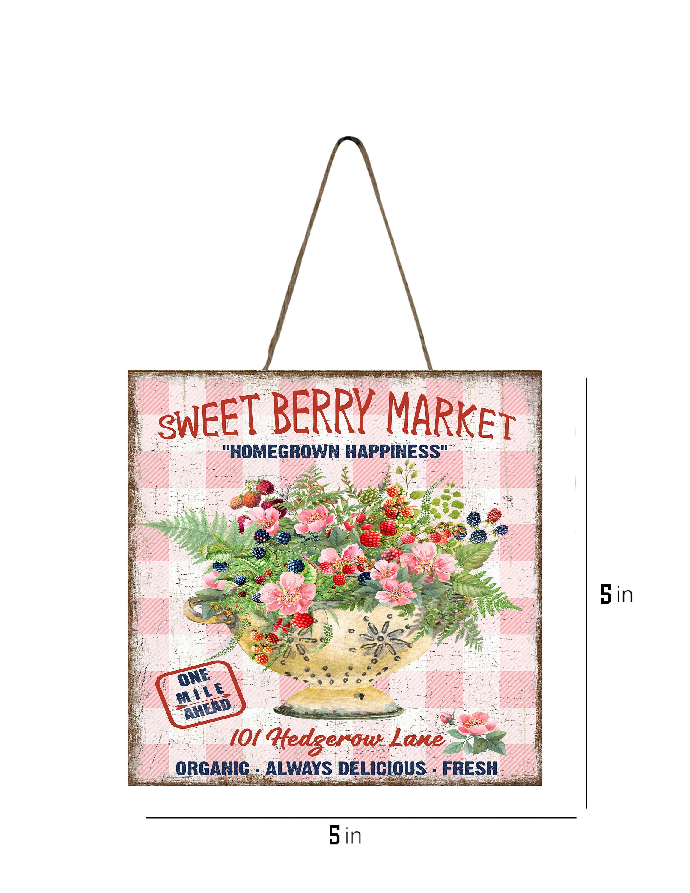 Sweet Berry Market Printed Handmade Wood Mini Sign - Etsy