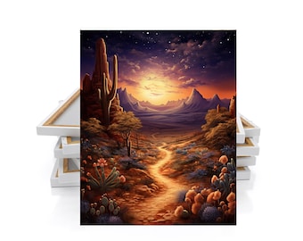 16x20 Desert Twilight Wall Art Canvas Print