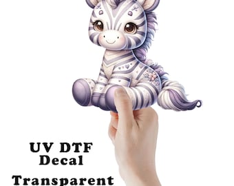 Violet Zebra UV DTF Transparent Decal / Sticker You Choose Size