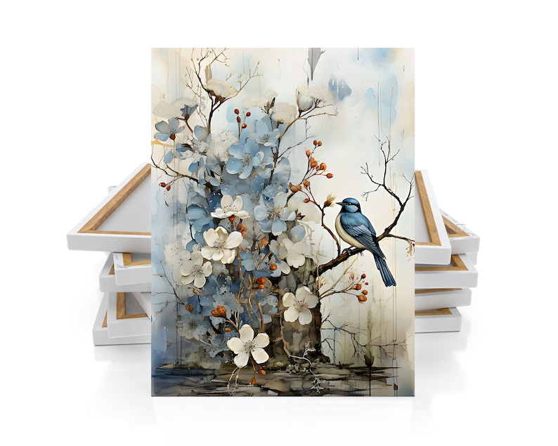 16x20 Blue Bird Wall Art Canvas Print - Etsy