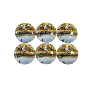 Woodland Animals Knobs, Set of 6 Ducks in Flight Wood Cabinet Knobs, Drawer Knobs and Pulls, Kitchen Cabinet Knobs