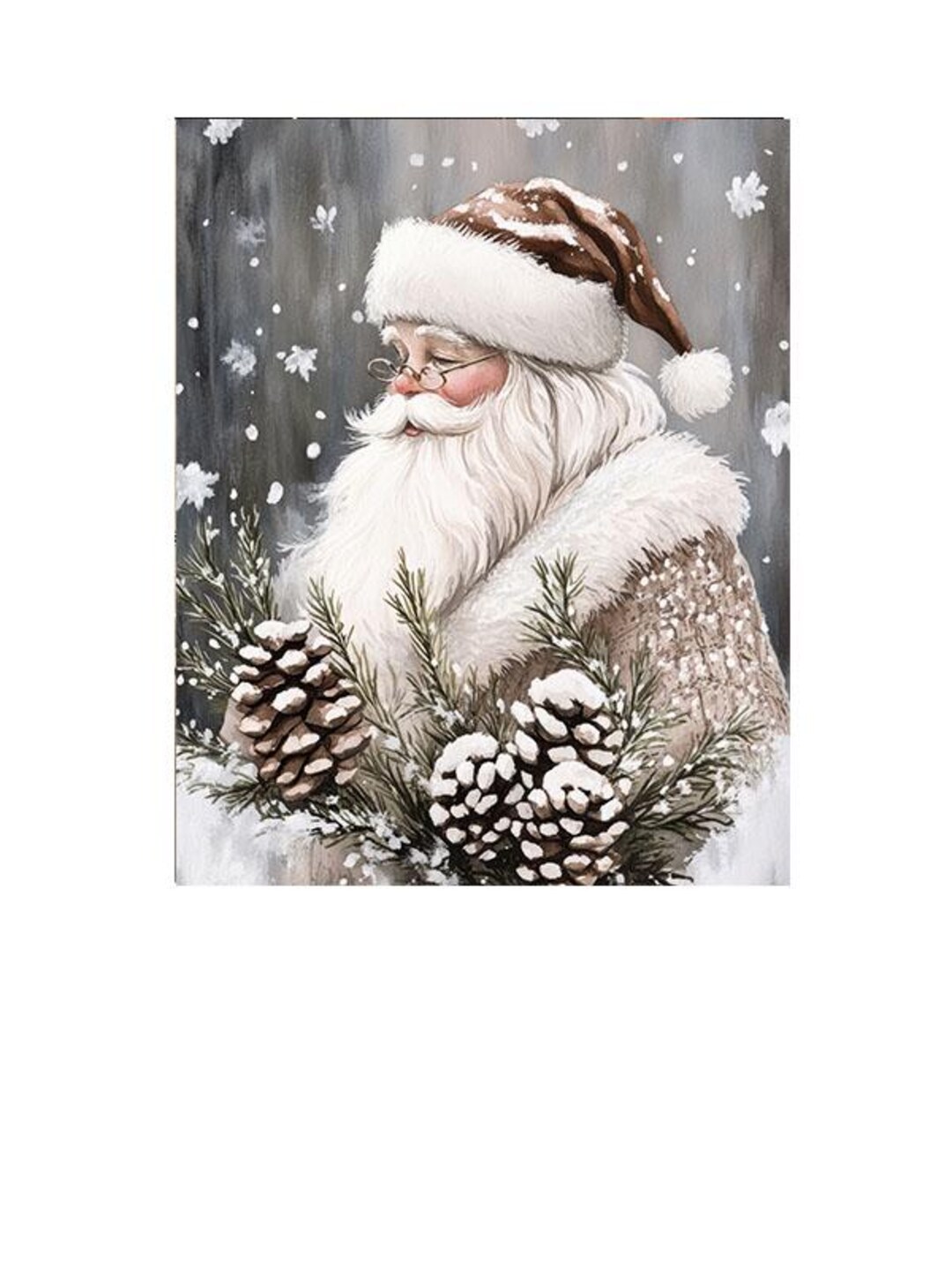 16x20 Neutral Cozy Santa Christmas Wall Art Canvas Print - Etsy