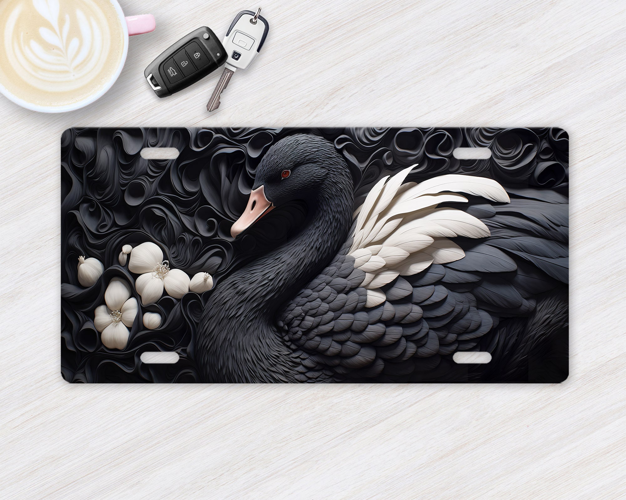 Black Swan Aluminum License Plate, Decorative Vanity Car Tag - Etsy