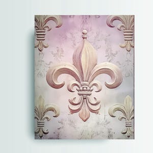 16x20 Pink Fleur de Lis Wall Art Canvas Print