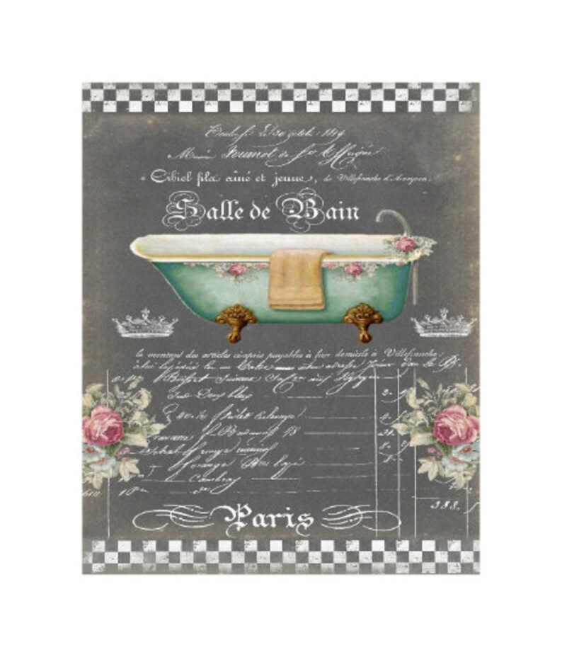 Set of 4 Gray Vintage Bathtub Canvas Prints Etsy