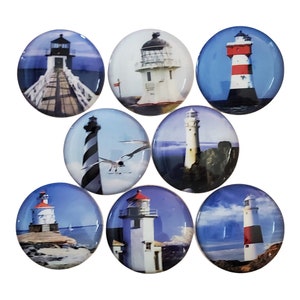 Set of 8 Lighthouse Wood Cabinet Knobs
