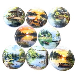 Cabinet and Drawer Knobs, Set of 8 Lake Life, Cabinet Knobs Drawer Knobs and Pulls, Kitchen Cabinet Knobs,