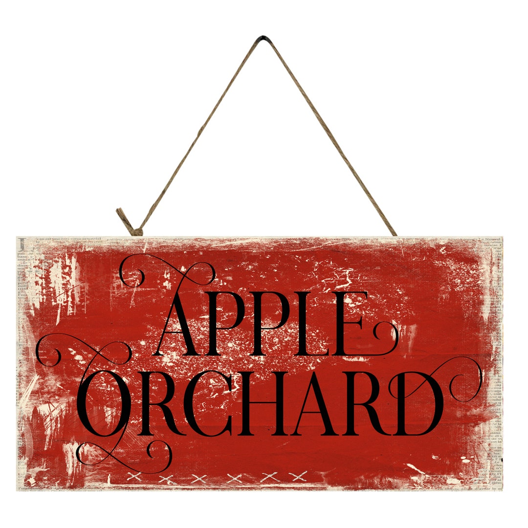 Apple Orchard Printed Handmade Wood Sign - Etsy