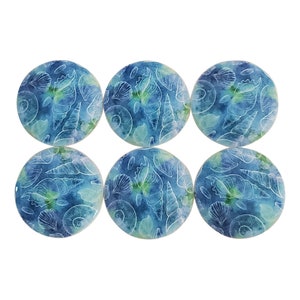 Set of 6 Seaside Sea Shells Beach Coastal Wood Cabinet Knobs