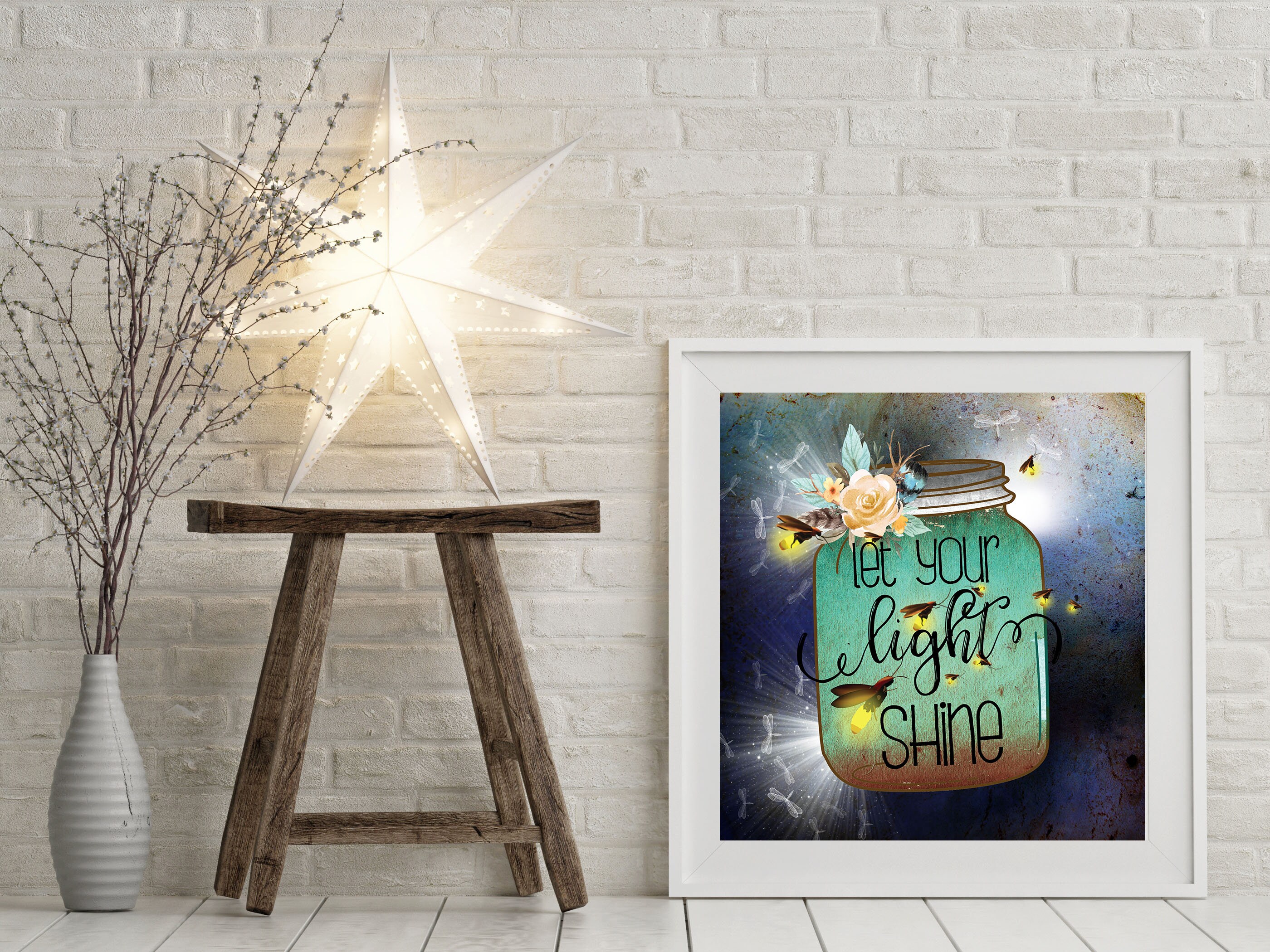 12x12 Let Your Light Shine Wall Art Canvas Print Etsy