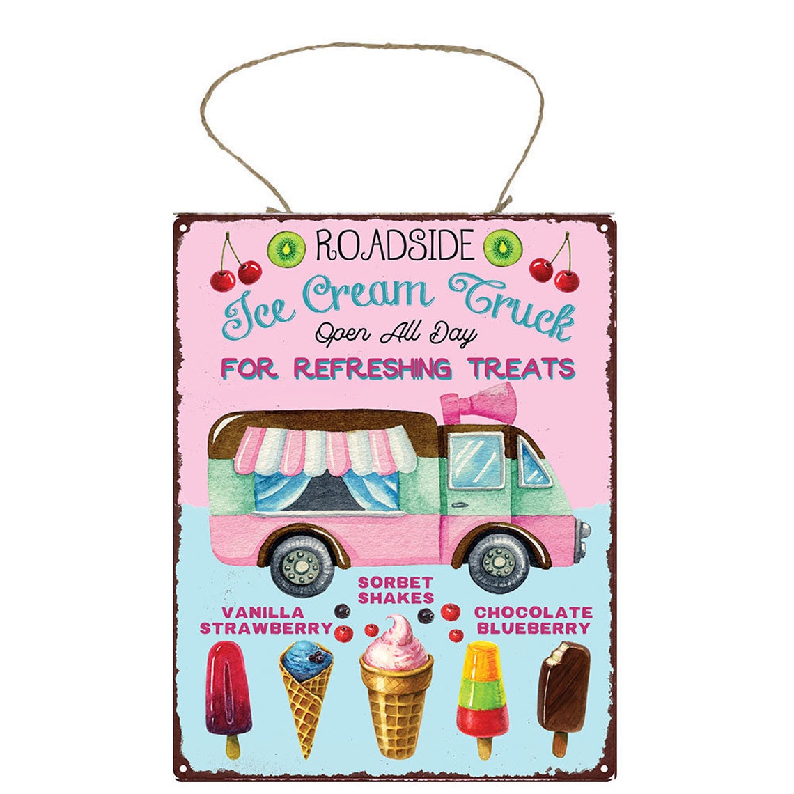 Ice Cream Truck Summer Printed Handmade Wood Sign Etsy