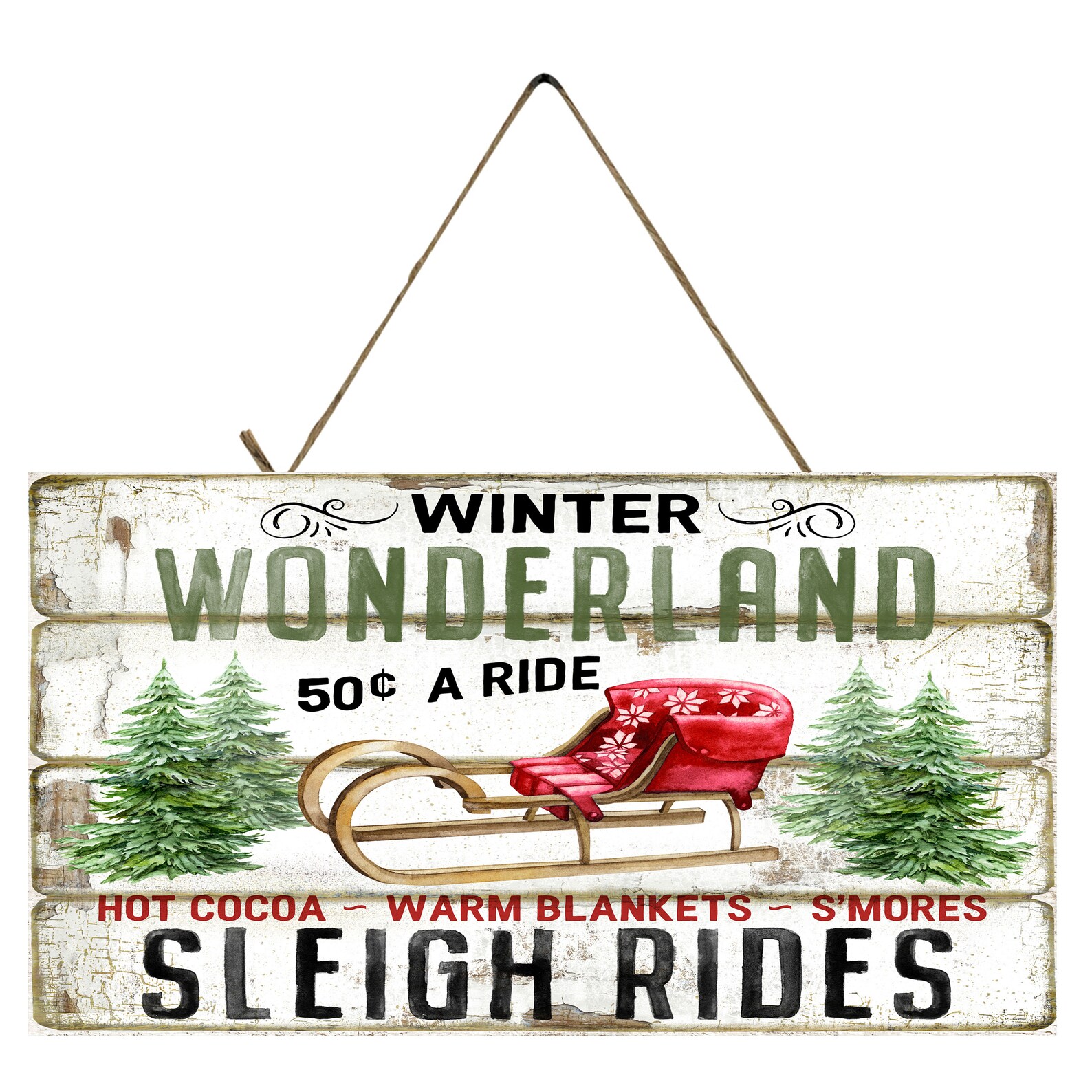 Winter Wonderland Sleigh Rides Printed Handmade Wood Sign | Etsy