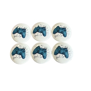 Cabinet Knobs, Set of 6 Gamer Legend or Loser Wood Cabinet Knobs, Drawer Knobs and Pulls, Kitchen Cabinet Knobs