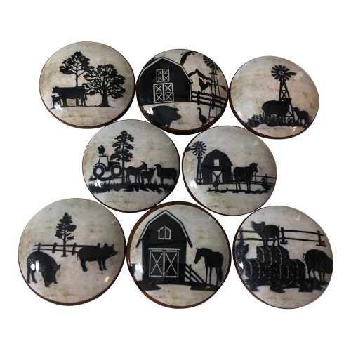 Set of 8 Vintage Farmhouse Knobs Etsy