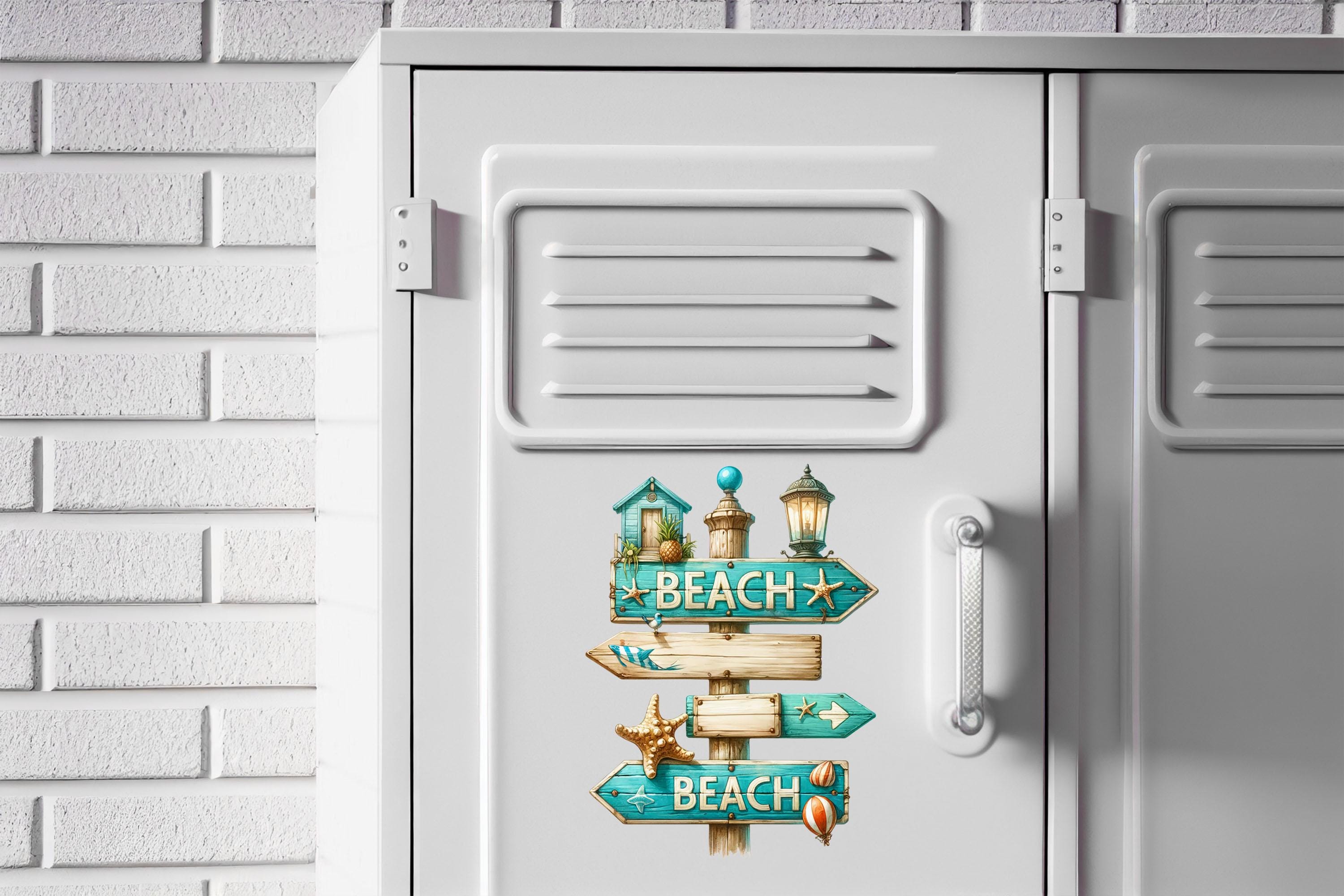 Beach Sign Post UV DTF Transparent Decal / Sticker You Choose Size - Etsy