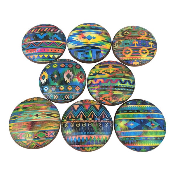 Set of 8 Taos Tribal Pattern Cabinet Knobs