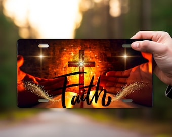 New Release, Faith Jesus Aluminum Front License Plate, Vanity Plate, Car Accessory