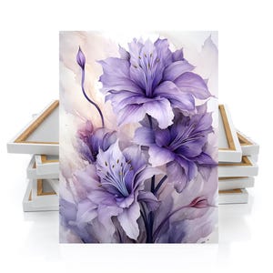 11x14 Purple Flowers Wall Art Canvas Print