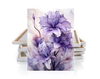 11x14 Purple Flowers Wall Art Canvas Print