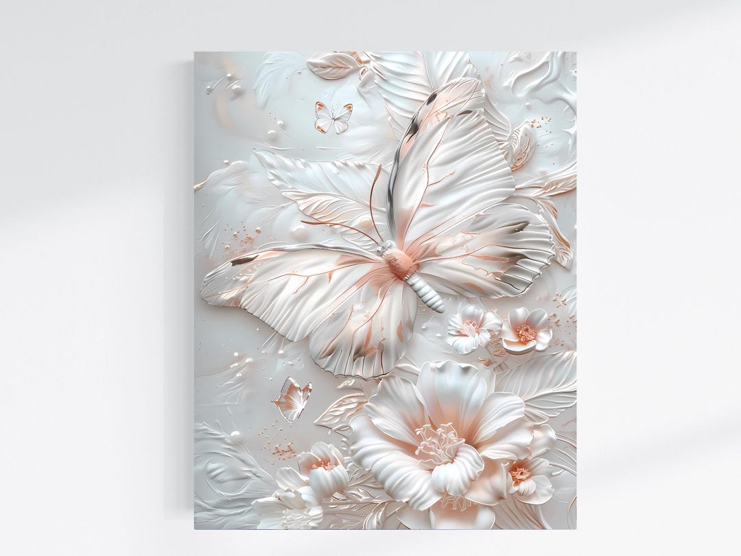 16x20 Blush Butterfly Wall Art Canvas Print - Etsy