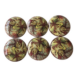 Tropical Knobs, Set of 6 Lost Palms Wood Cabinet Knobs, Drawer Knobs and Pulls, Kitchen Cabinet Knobs