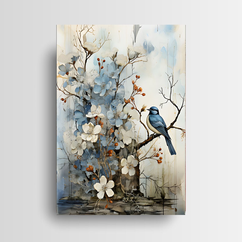 16x20 Blue Bird Wall Art Canvas Print - Etsy