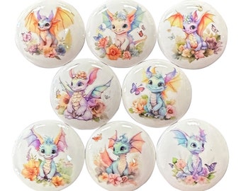 Cabinet and Drawer Knobs, Set of 8 Baby Dragon Cabinet Knobs Drawer Knobs and Pulls, Nursery Knobs