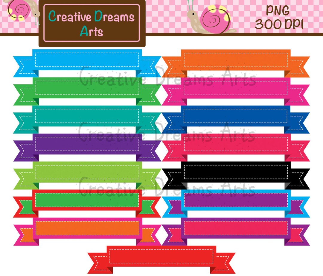Ribbons Digital Clip Art Instant Download - Etsy