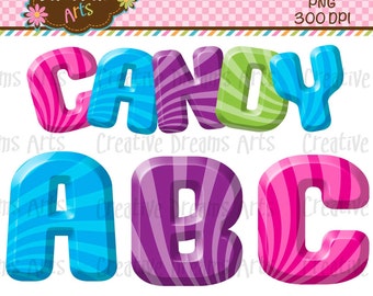 Candy Alphabet Digital Clipart Instant download