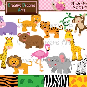 Zoo Animals Digital Clip Art Instant Download