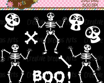 40% Off! Dancing Skeletons Clipart Instant Download