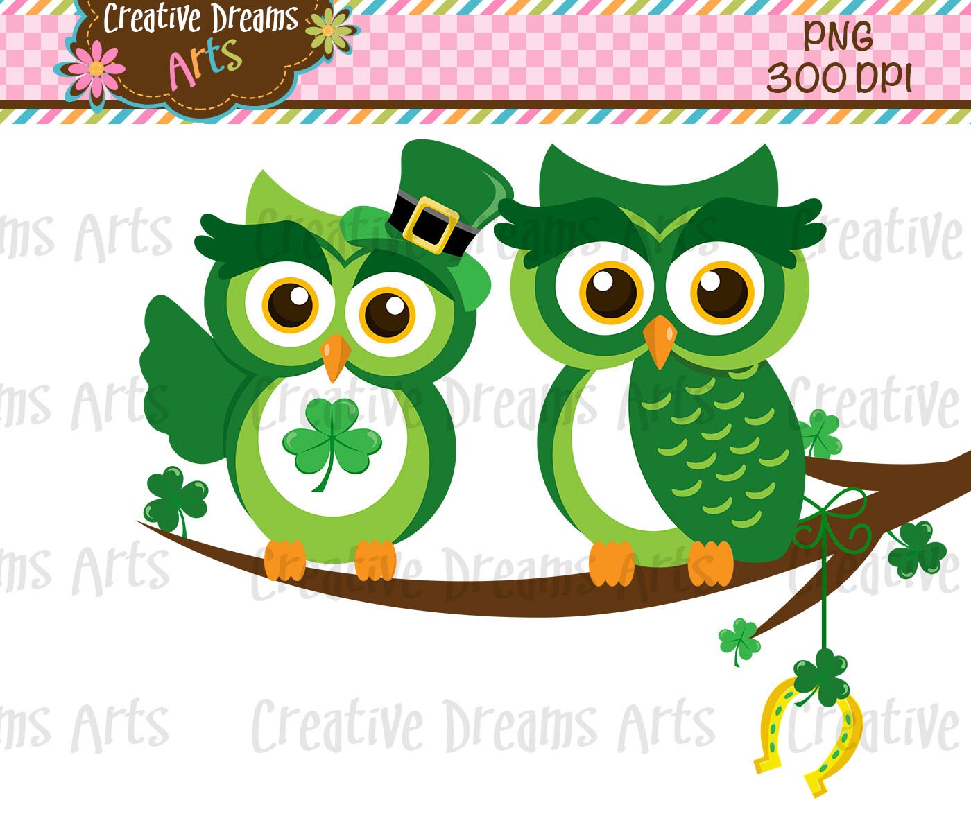st patricks day with owls