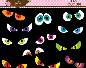 Spooky Eyes Clipart Instant Download