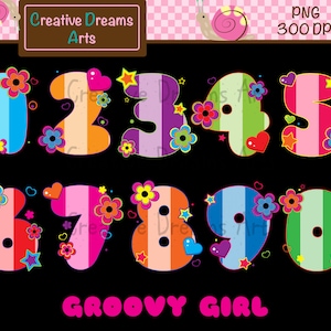 Groovy Girl Clipart Instant Download