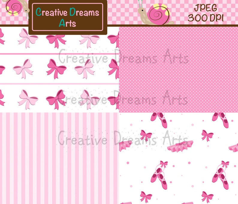 Pink Ballerinas Digital Paper Pack Instant Download - Etsy