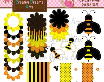 Little Bee Set Digital Clip Art Instant Download