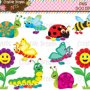 Happy Bugs Digital Clip Art Instant Download