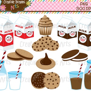 Milch & Cookies ClipArt Instant Download