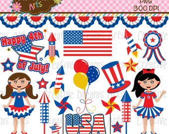 July 4th/Patriotic Digital Clip Art Instant Download