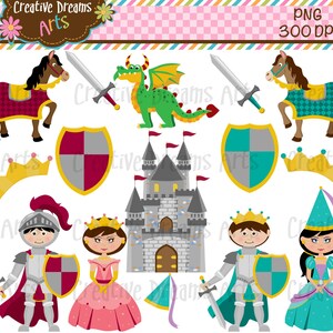 Knight Princess Digital Clipart Instant Download