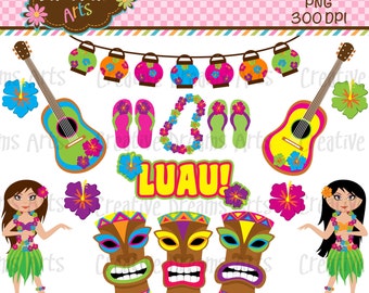 Luau Digital Clip Art Instant Download