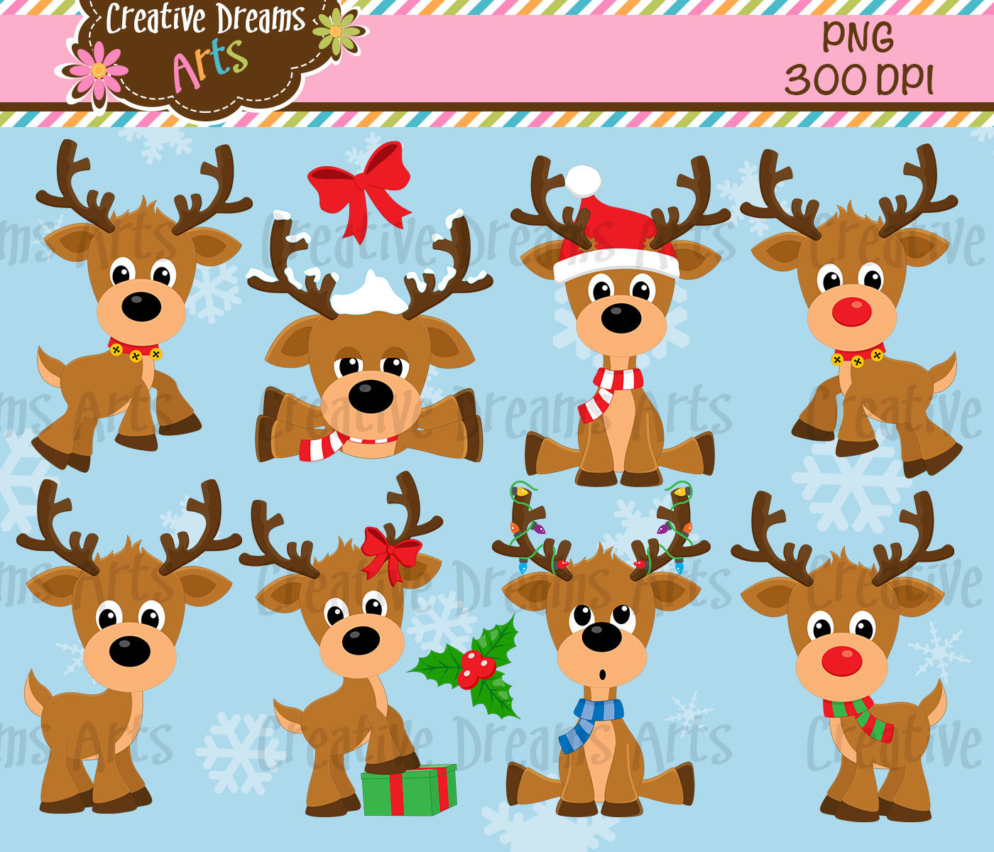 Reindeer Digital Clip Art Instant Download - Etsy