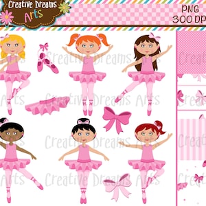 Pink Ballerinas Digital Paper Pack Instant Download